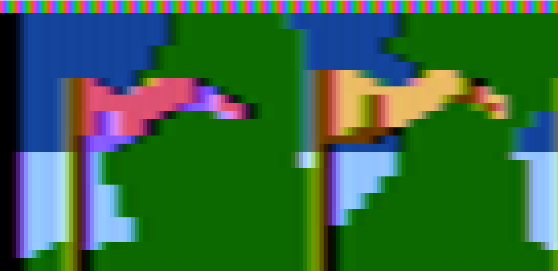 A screenshot from King's Quest showing the final composite video output, with color cycles mapped to pixels on top.