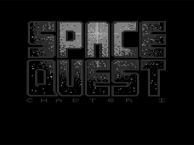 The black-and-white raw CGA output of Sierra On-line's Space Quest I title screen